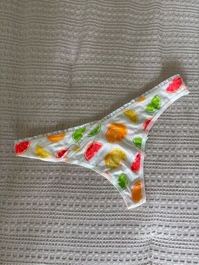 NWT PINK by Victoria’s Secret Thong with Colorful Citrus Print